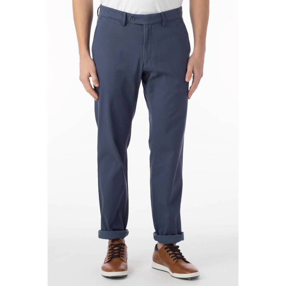 NEW BALLIN perma color pima twill khaki pants- atwater modern fit in cadet blue